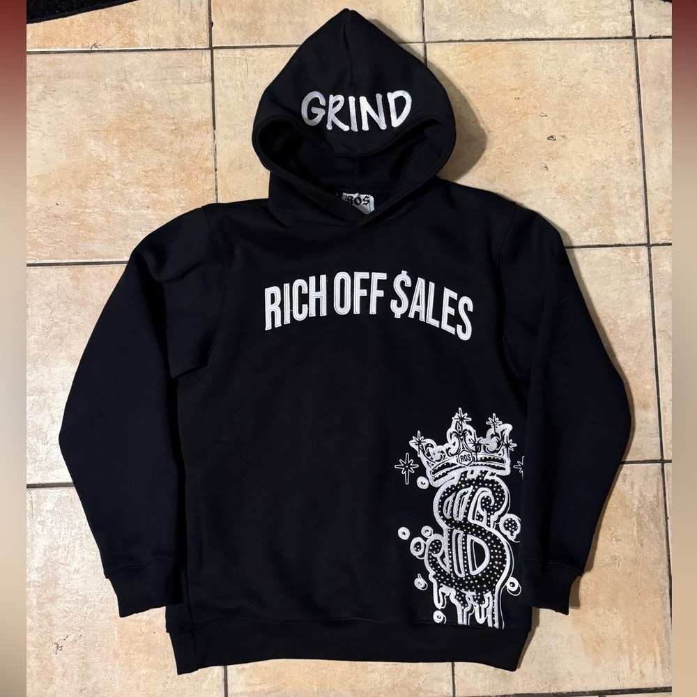 Black Graphic Hoodie with Bold Text